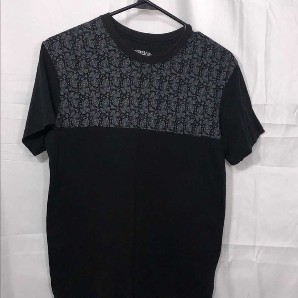 Chemistry t-shirt paisley black gray bandana print tee men's small short sleeve